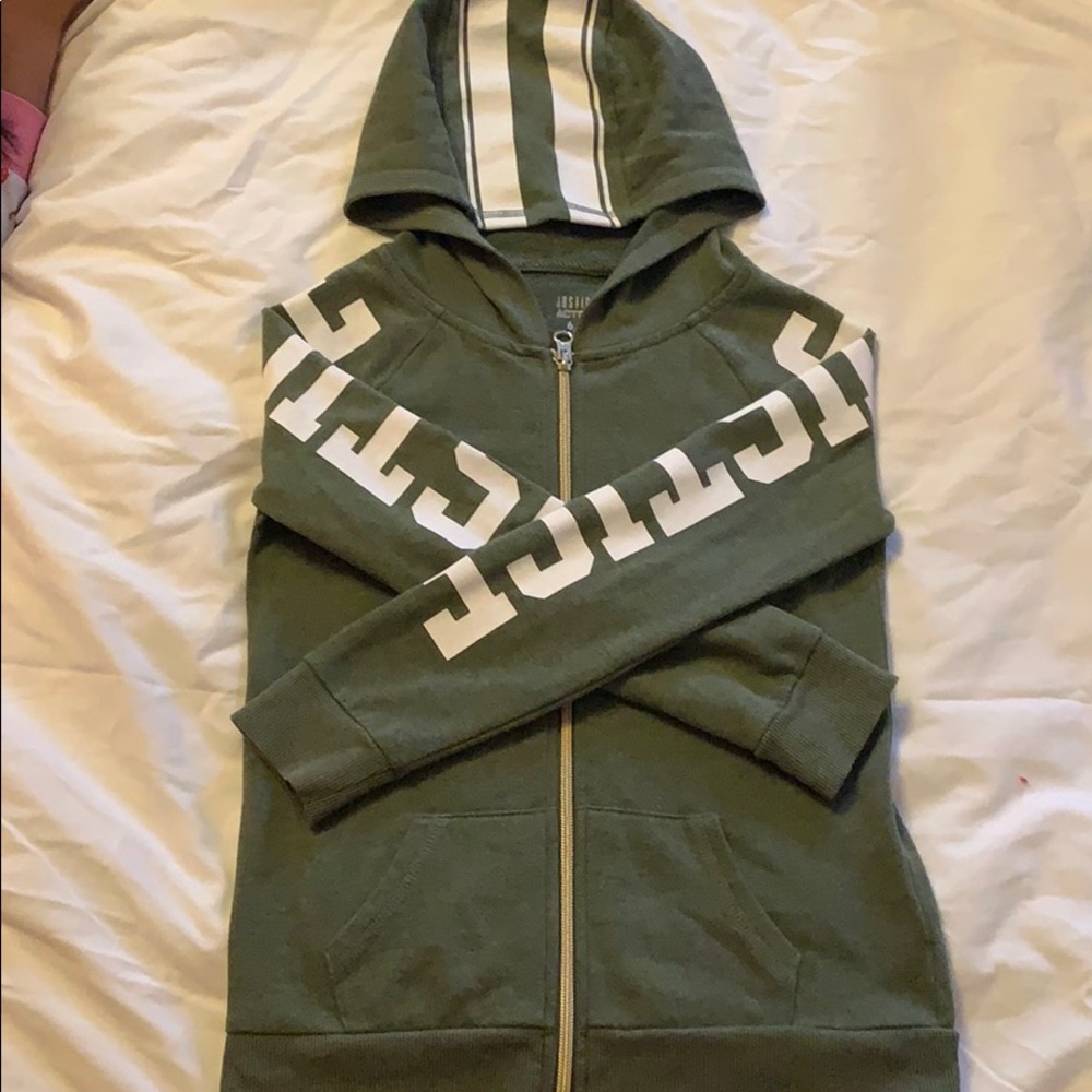 Justice ActiveGirl Olive Green Sporty Zipup Hoodie